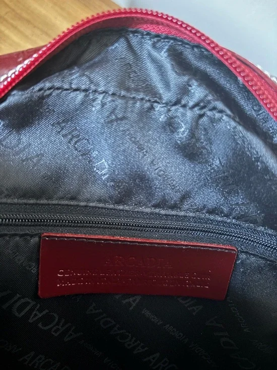 Arcadia Patent Leather Satchel in Deep Wine - Picture 4 of 4